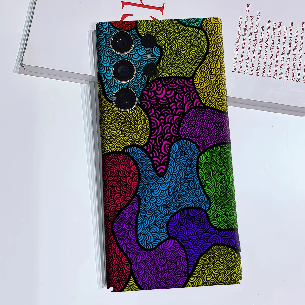 Puzzle Swirl Texture Luxury Fashion Full Lens Protective Case for Samsung Galaxy S26 S25 S24 A56 A36 Plus Ultra