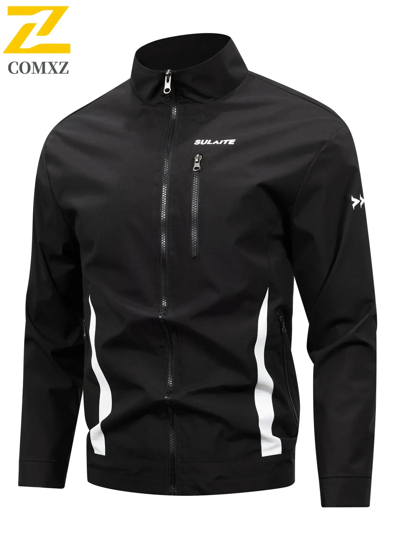 Autumn 2025 Men's Jacket Street Trendy Contrast Color Multi-Pocket Windproof Coat Casual Youth Outdoor Jogging Breathable Jacket