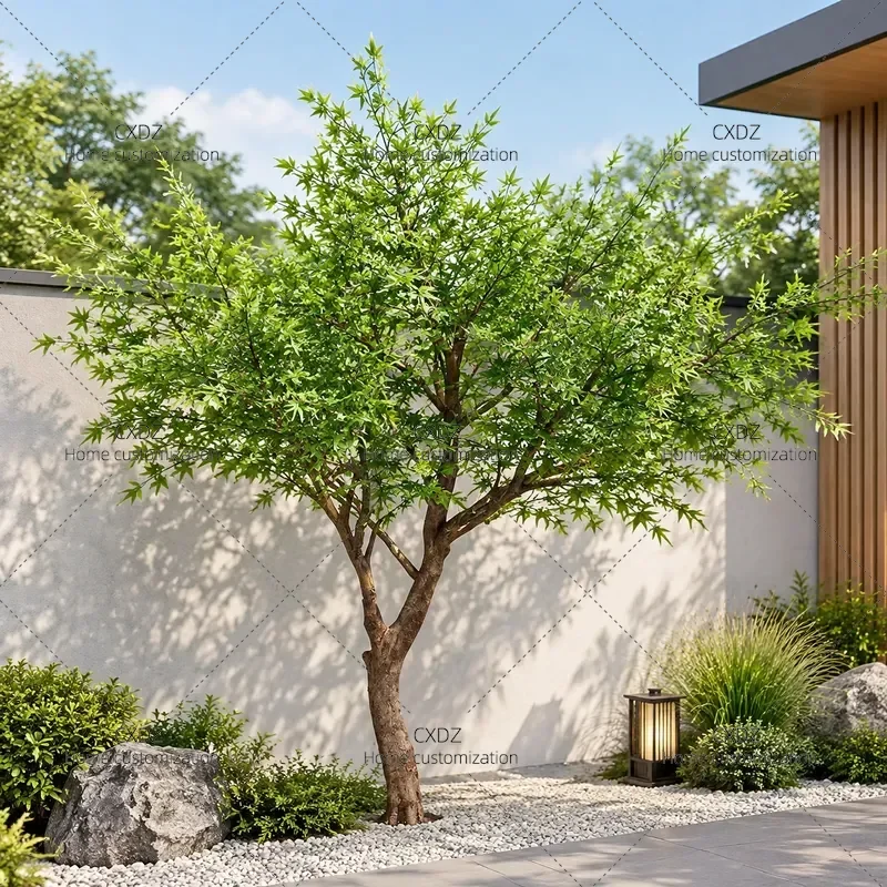 Artificial Red Maple Tree Large Green Plant Simulation Chicken Claw Acer Faux Tree for Indoor Outdoor Garden Landscaping Home