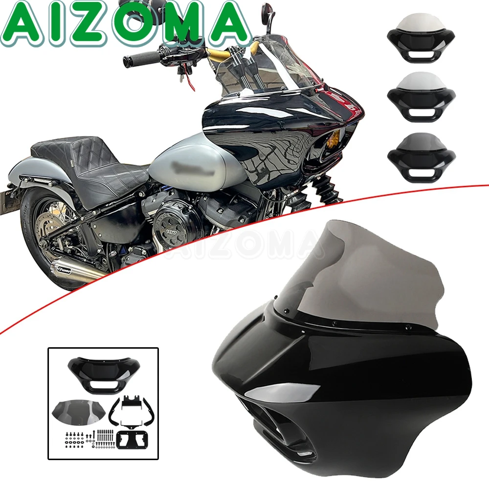 

Motorcycle Unpainted Front Light Cowl For Harley Softail Street Bob 107 114 117 FXBB FXBBS 2021-2025 LED Headlight Fairing Cover