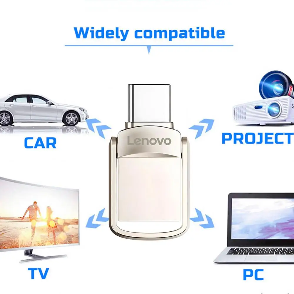 USB-флеш-накопитель Lenovo OTG 2 в 1, 128/256/512/64/32 ГБ