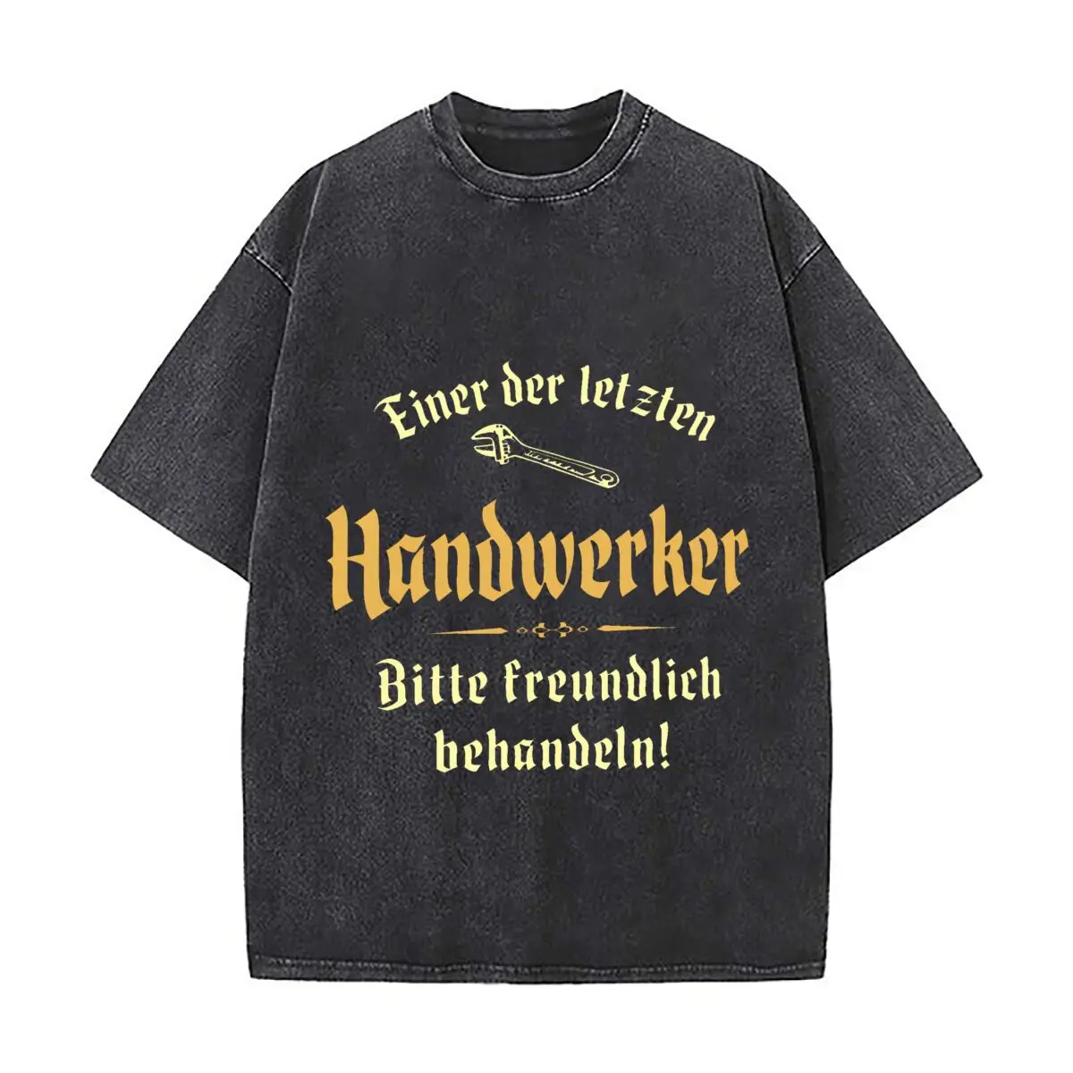 Einer Der Letzten Handwerker Bitte Freundlich Behandeln Wrench Distressed Faded Baggy Streetwear Tops for Park Hangouts
