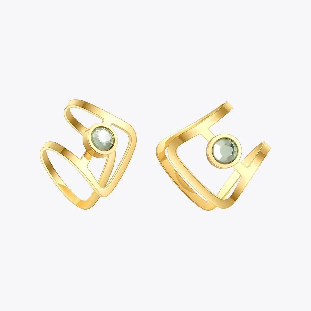 

ENFASHION Curving Zircon Earrings For Women 2021 Stainless Steel Ear Cuff Gift Kolczyki Gold Color Fashion Jewelry E211261