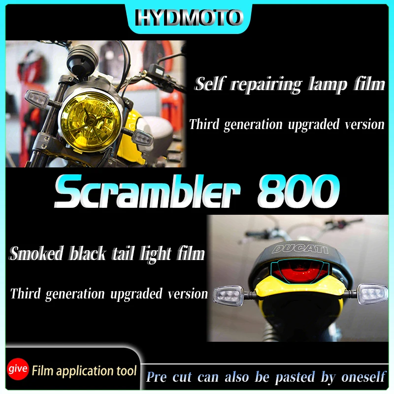 For DUCATI Scrambler 800 instrument film transparent headlights and tail light protection film modification