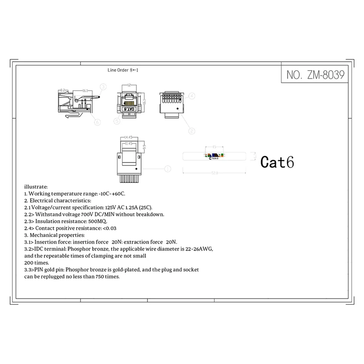 Cat6 RJ45 جاك حجر الزاوية ، لا أداة لكمة أسفل المطلوبة ، وحدة مقرنة ، أداة أقل ، 10 حزمة