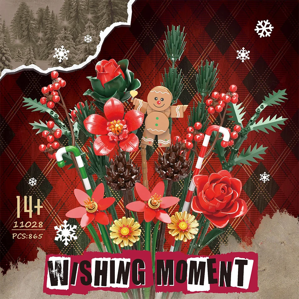 

Пряничный букет цветов, Рождественский венок, строительные блоки, праздничные украшения, детские развивающие сборные игрушки, подарки