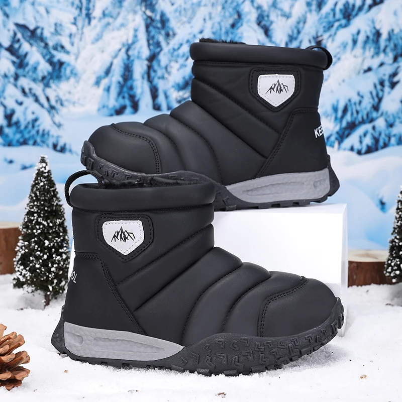 

Unisex Children's Outdoor Non-slip Winter Snow Boots Plush Warm Walking Sneakers for Toddler Boys Girls Comfortable Ankle Boots