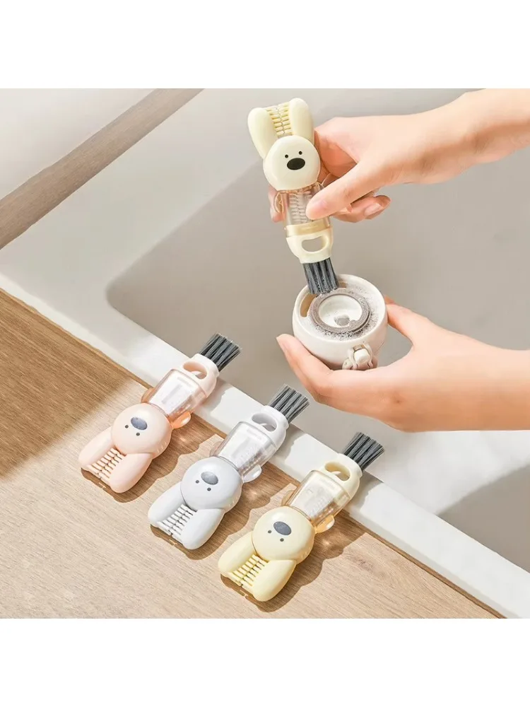 4 en 1 Portable multifonctionnel bouteille bouche bouchon tasse brosse tasse couvercle brosse de nettoyage gobelets bouteille d'eau nettoyage fentes brosse