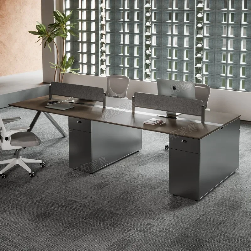 #Office desk and chair combination simple modern card seat double 4 four six eight eight staff station office station staff tabl