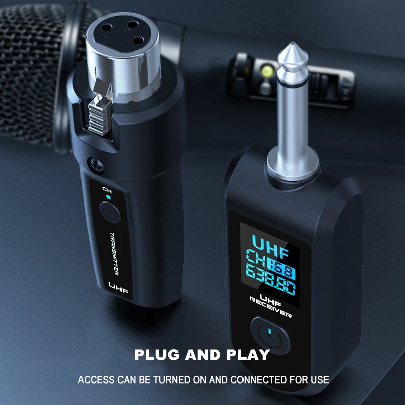 new wireless microphone system UHF wireless XLR transmitter and receiver for dynamic microphones, audio mixers, PA systems