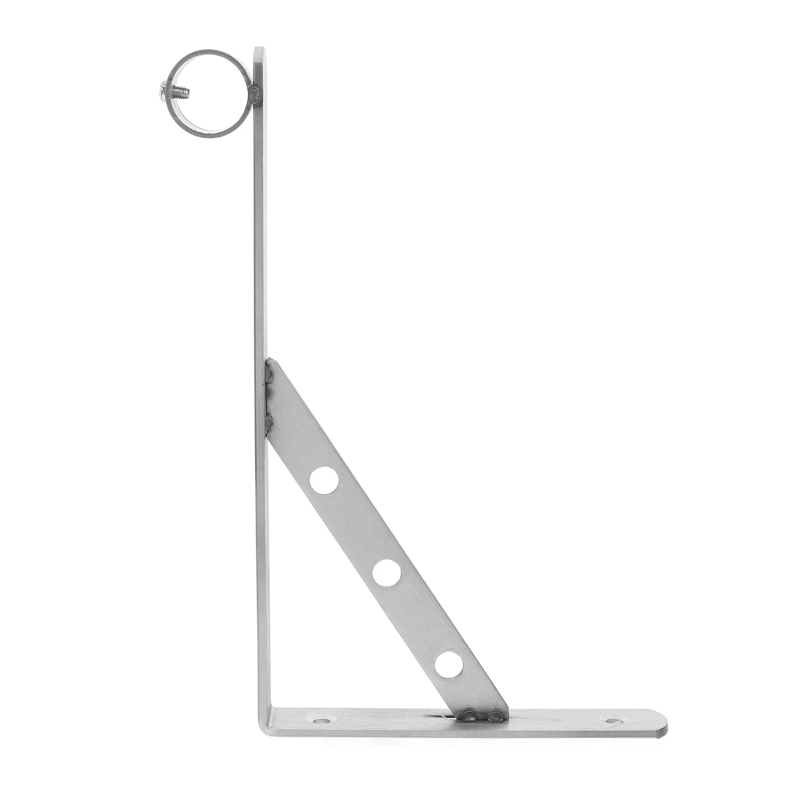 

Stainless Steel Closet Rod Support Bracket Triangular Stability Wall Mounted Clothes Hanger Rod Pole Holder Small Space
