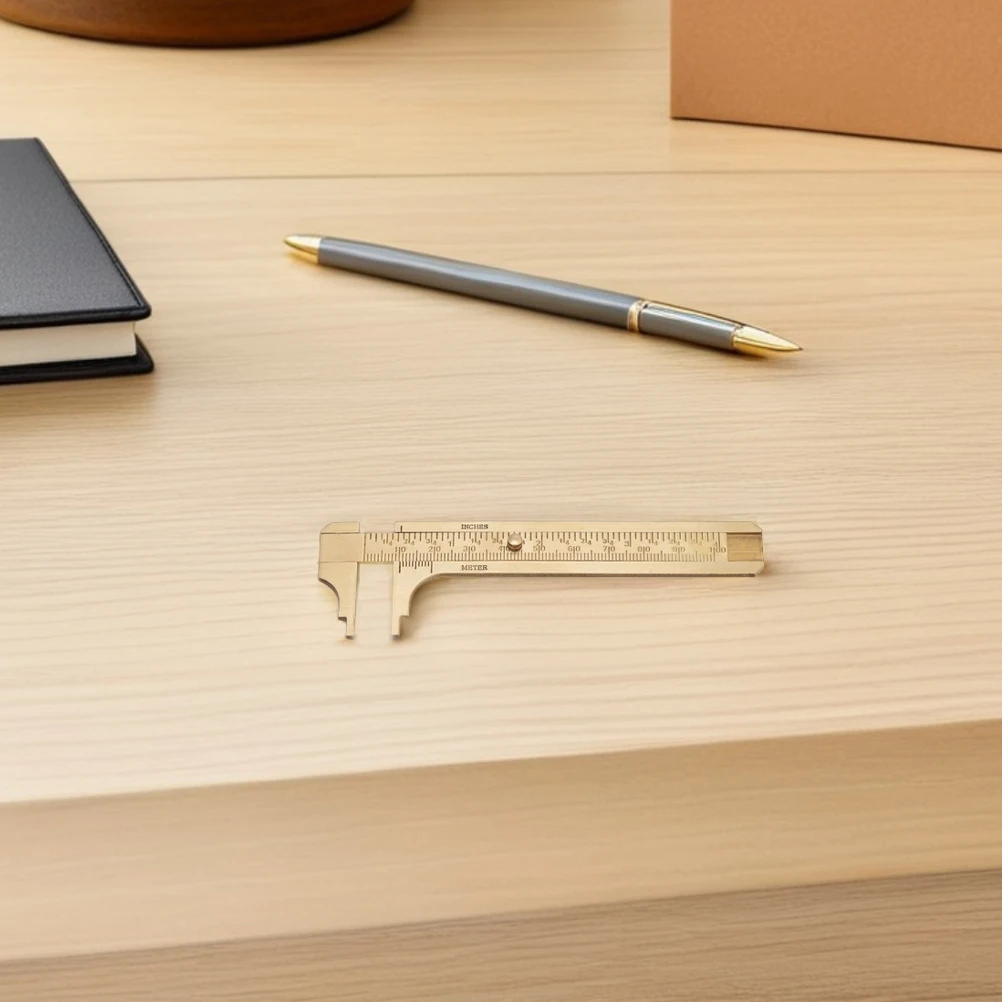 

2 Pcs Brass Vernier Caliper Ring Multifunctional Ruler Carry Metal Measuring Tool