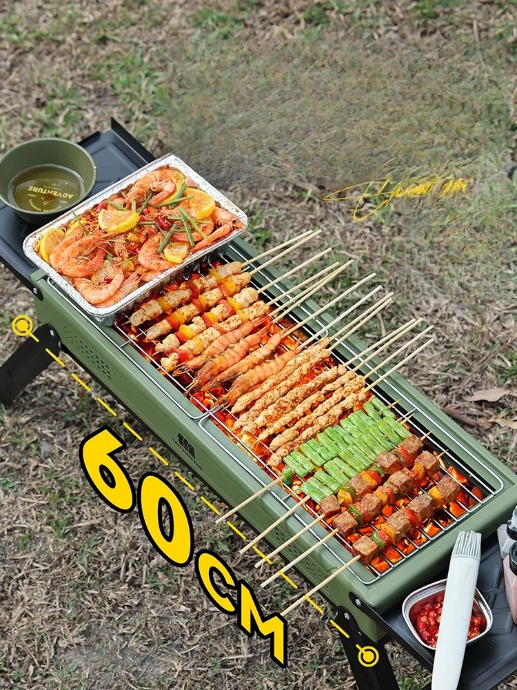 

Гриль Explorer, уличный гриль, бытовой складной гриль, печь, уголь, снаряжение для кемпинга, портативный 2025