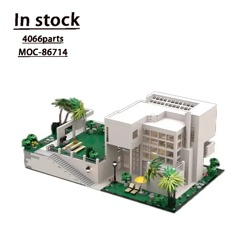 MOC-86714 giovannitti บ้านของ Richard Meier ประกอบประกบกันบล็อกตัวต่อโมเดล4066ชิ้นส่วนของขวัญวันเกิดของเด็ก