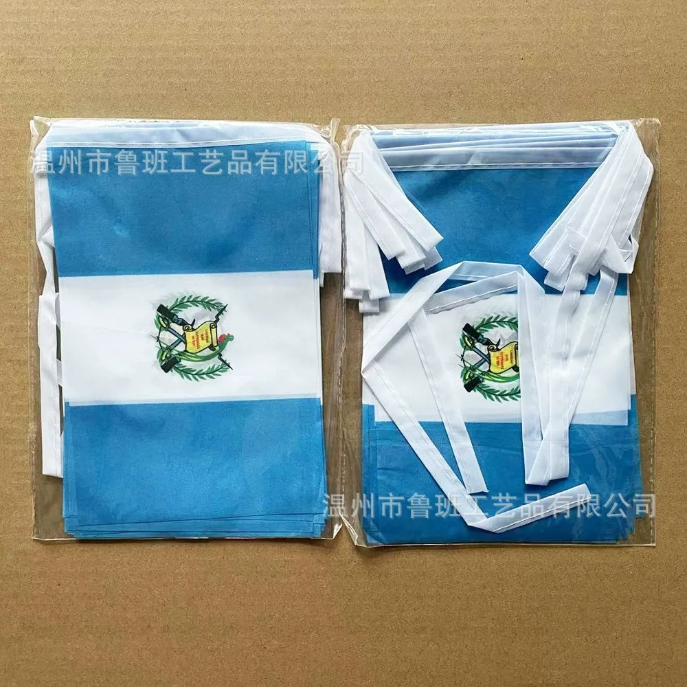 BANDERA TIKI 20 unids/lote banderines de Guatemala banderines 14x21cm banderín de cuerda de Guatemala Festival fiesta vacaciones para decoración