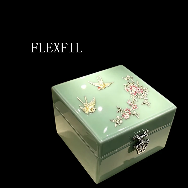 FLEXFIL jewelry storage box Vintage for women High quality Chinese Original Handmade Organize Accessories piano lacquer gift box