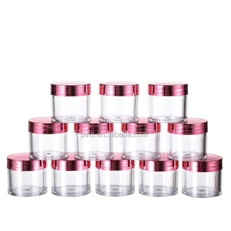 

Promotion Empty 60g 2oz Nail Dip Powder Jar Acrylic Nail Art Powder Glitter Plastic Vial with pink lid