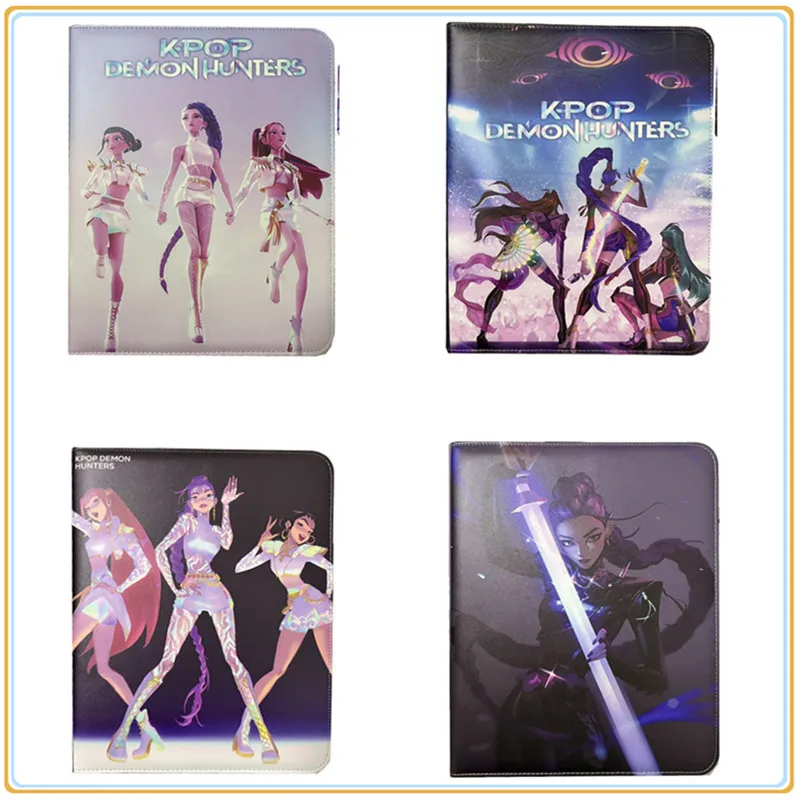 

400/900 шт. KPop Demon Hunters карточный альбом папка для книг 4/9 слотов для карт коллекции молния двойной карман на молнии держатель для карточек