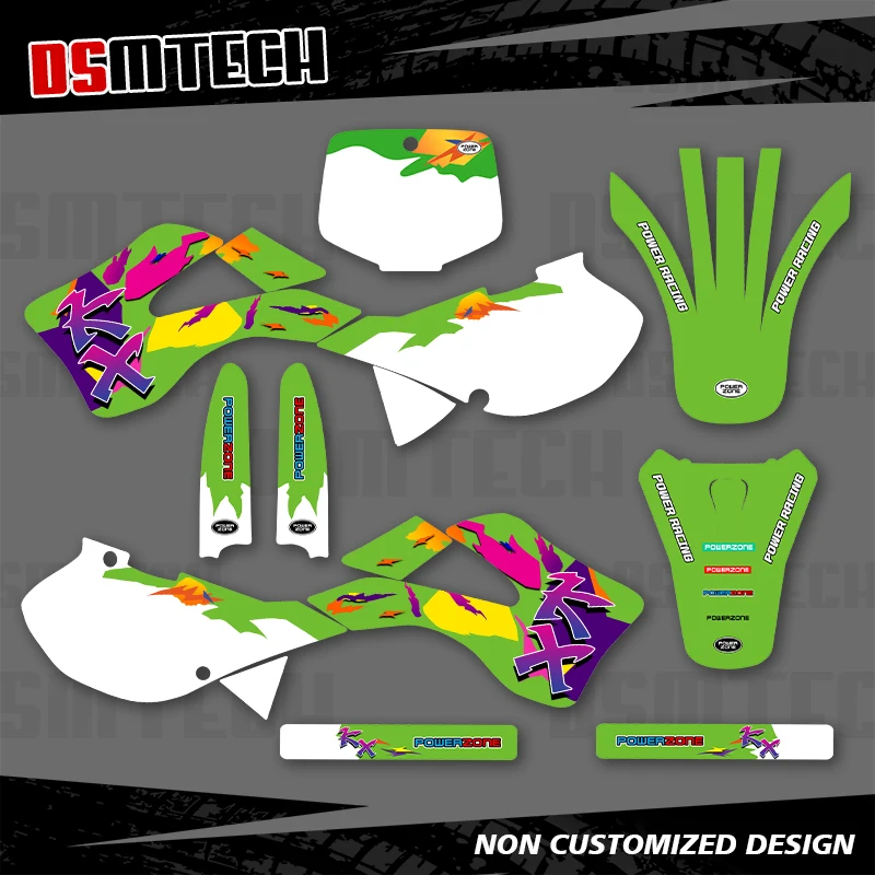 

DS Full Graphics Decals Stickers Motorcycle Background Custom Number Name For Kawasaki KX125 KX250 KX 125 250 1999 2000-2002 002