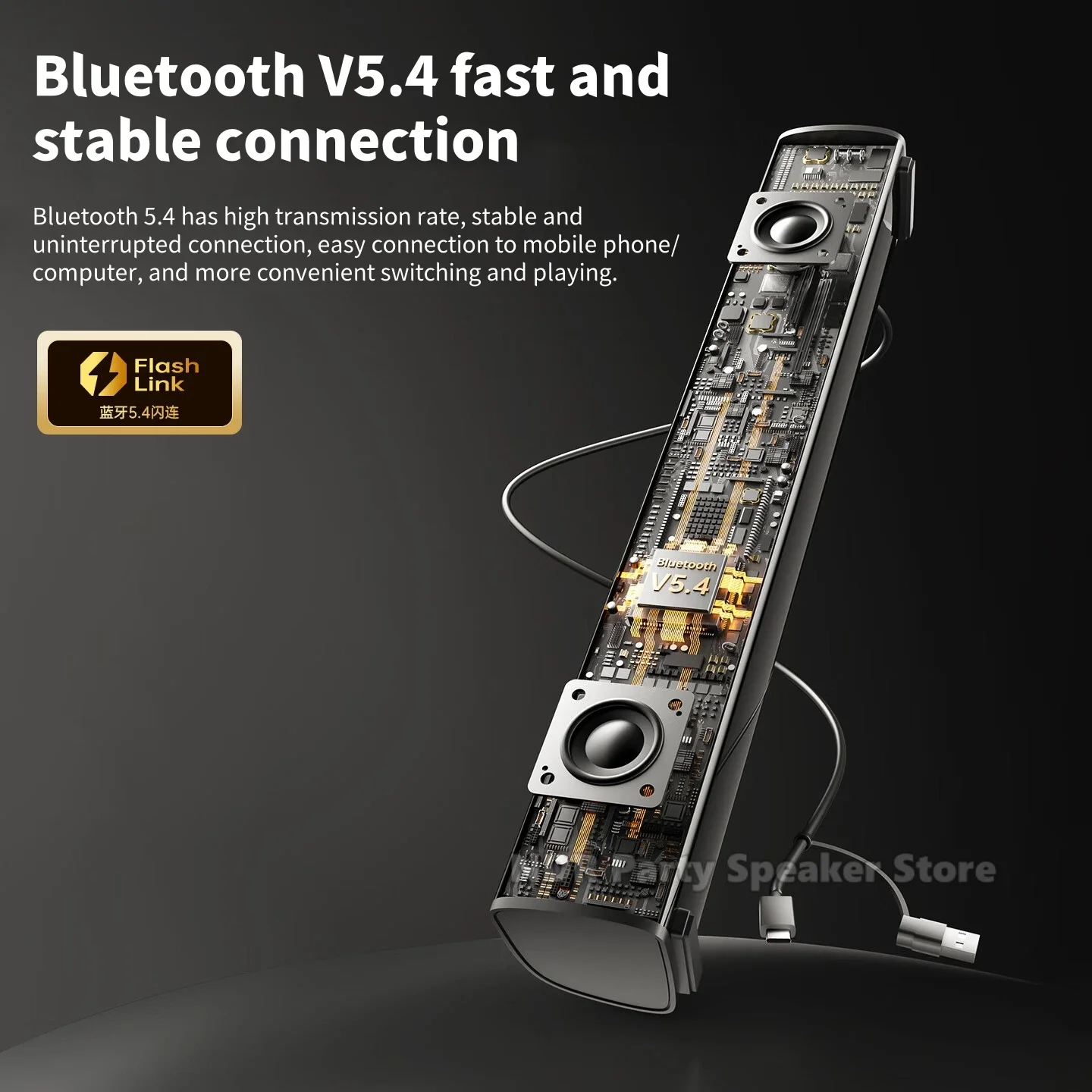 SOAIY Audio Computer Speakers Home Desktop Subwoofer Mini Portable Game USB Wired Esports Sound Compatible with Bluetooth 5.4