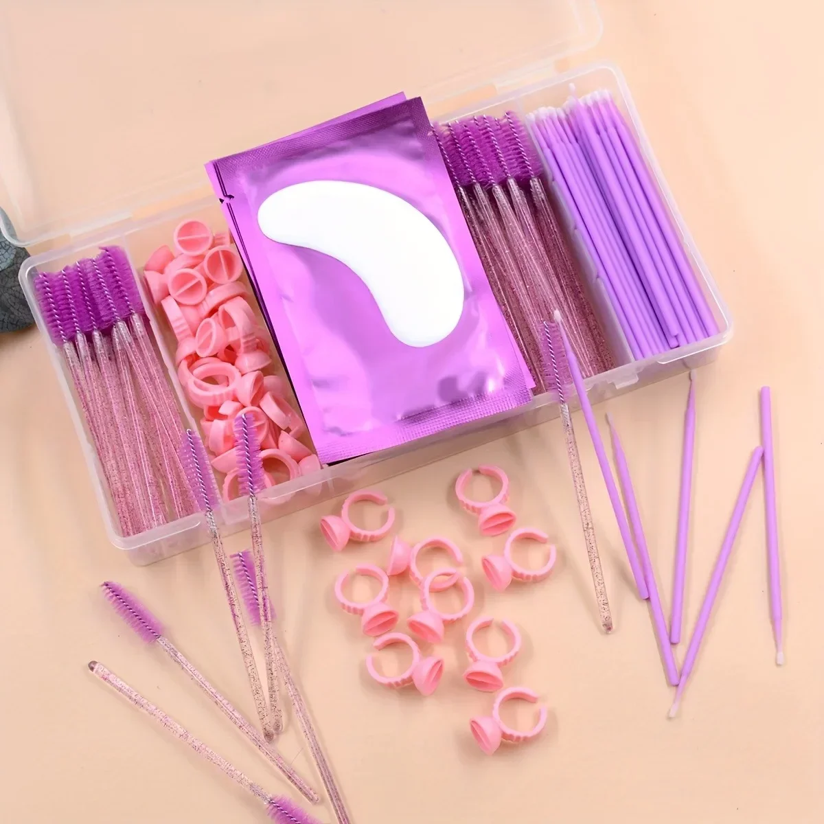 Przezroczysty z Pionową 5-Szczelinową Przedłużką Prostokątny Organizer na Narzędzia do Przechowywania Pudełko na Rzęsy Klej Pęseta Uchwyt Organizer do Makijażu