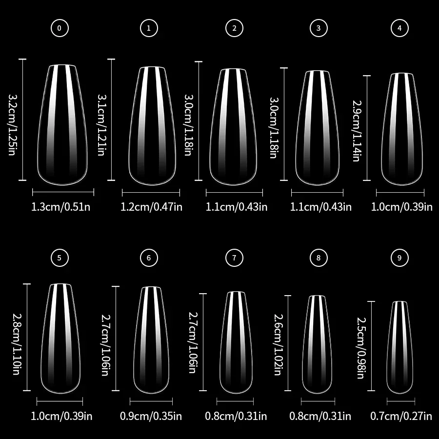 Uñas postizas acrílicas trapezoidales, Uñas postizas de cobertura completa, hechas a mano, a bajo precio