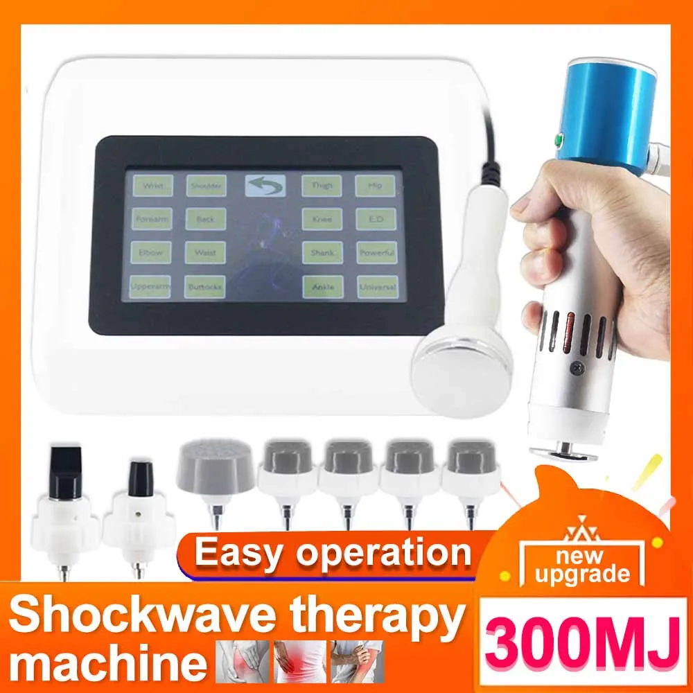 300MJ Shockwave Therapy Machine 2in1 Ultrasonic Instrument ED Treatment Relieve Lower Back Pain Muscle Massage Relaxation New