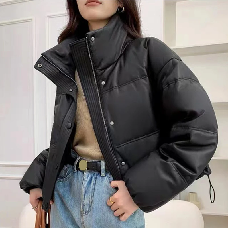 Women Leather Down Jacket Winter 2023 High End Genuine Sheepskin Down Coat Outdoor Thicked Warm Short Puffer Jacket Streetwear