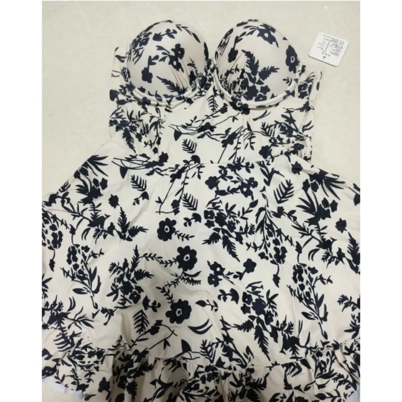 Wisuwore 2023 Korean One Piece Swimsuit Female Women Swimwear Sexy Floral Slip Dress Bathing Suit Swimming Suits Swimskirt image 4