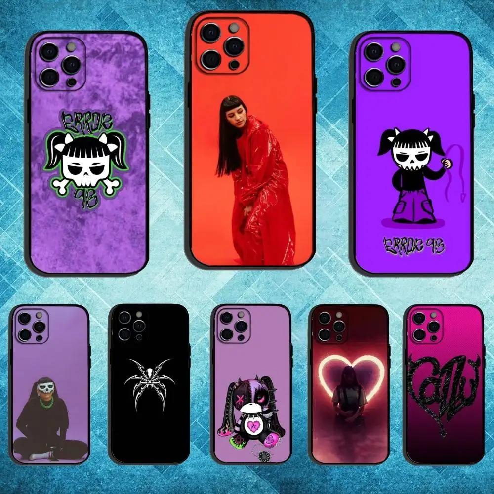 

C-Cazzu E-Error 93 Singer Phone Case For iPhone17,16,15,14,13,12,11 Plus,Pro Max Soft Black Cover