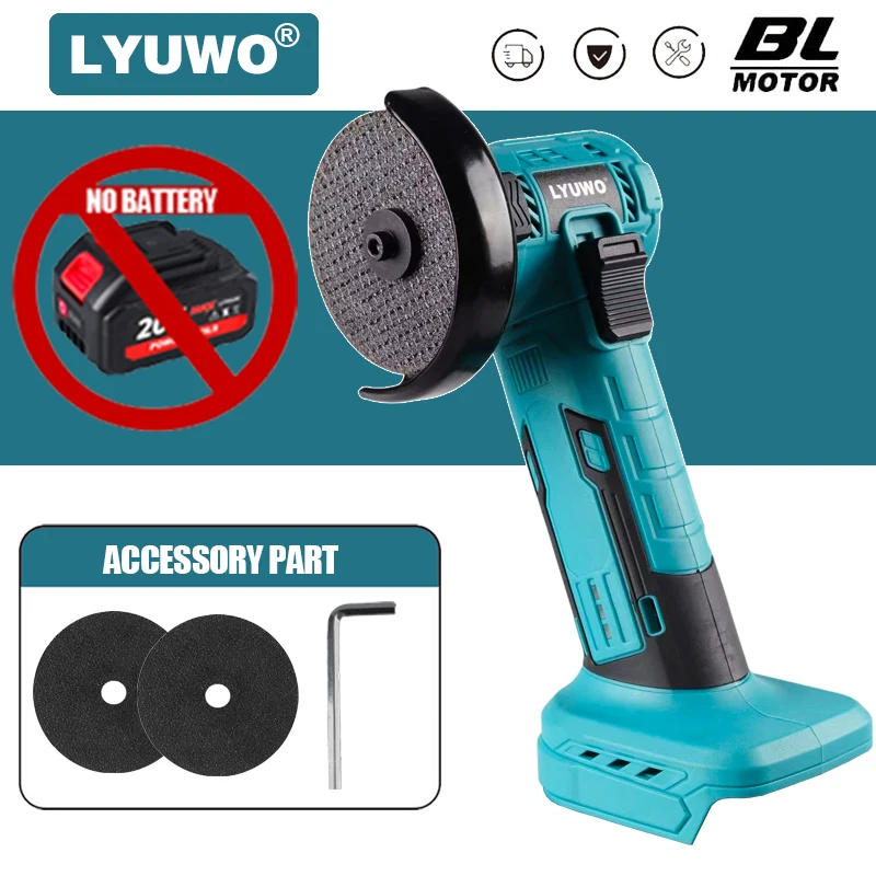 

LYUWO 3 Inch Brushless Angle Grinder Cordless Polishing Machine Household Cutting Car Repair Power Tool For 18V21V MT Battery