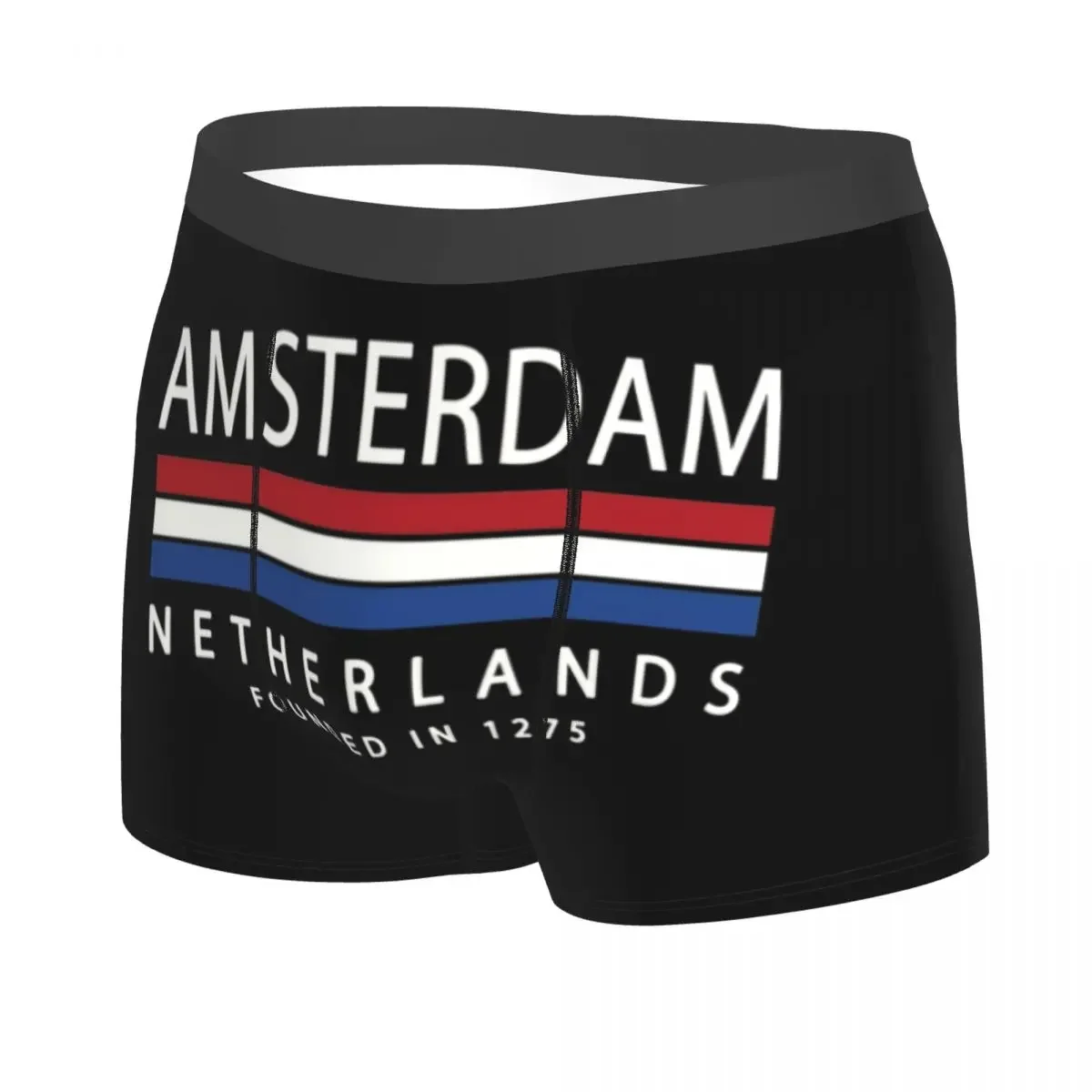 Amsterdam History Netherlands Flag Underwear Male Sexy Printed Customized Patriotic Boxer Briefs Shorts Panties Soft Underpants