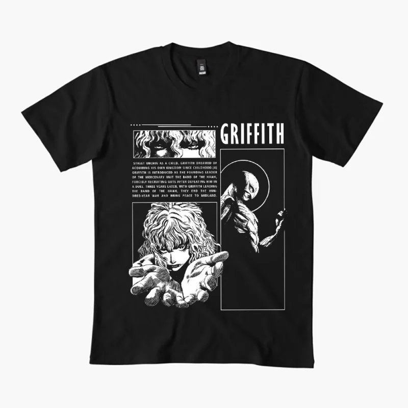 

0325 Guts Berserk Japanese Anime Gift t shirt 100% cotton print clothing Swordsman Manga Graphic Tee Y2K clothes Large size Tops