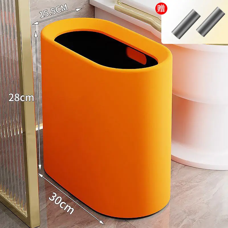 

Double Layered Trash Can Home Decoration Narrow Space Usage Toilet Bathroom Kitchen Garbage Bin Hotel Restaurant Waste Recycling