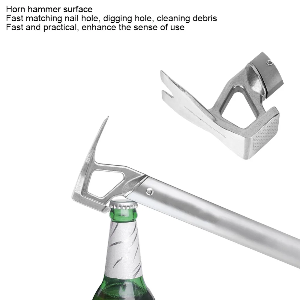 Durable Aluminum Alloy Camping Hammer Portable Heavy Duty Tent Stake Hammer Gray Camping Claw Hammer Hiking view 5