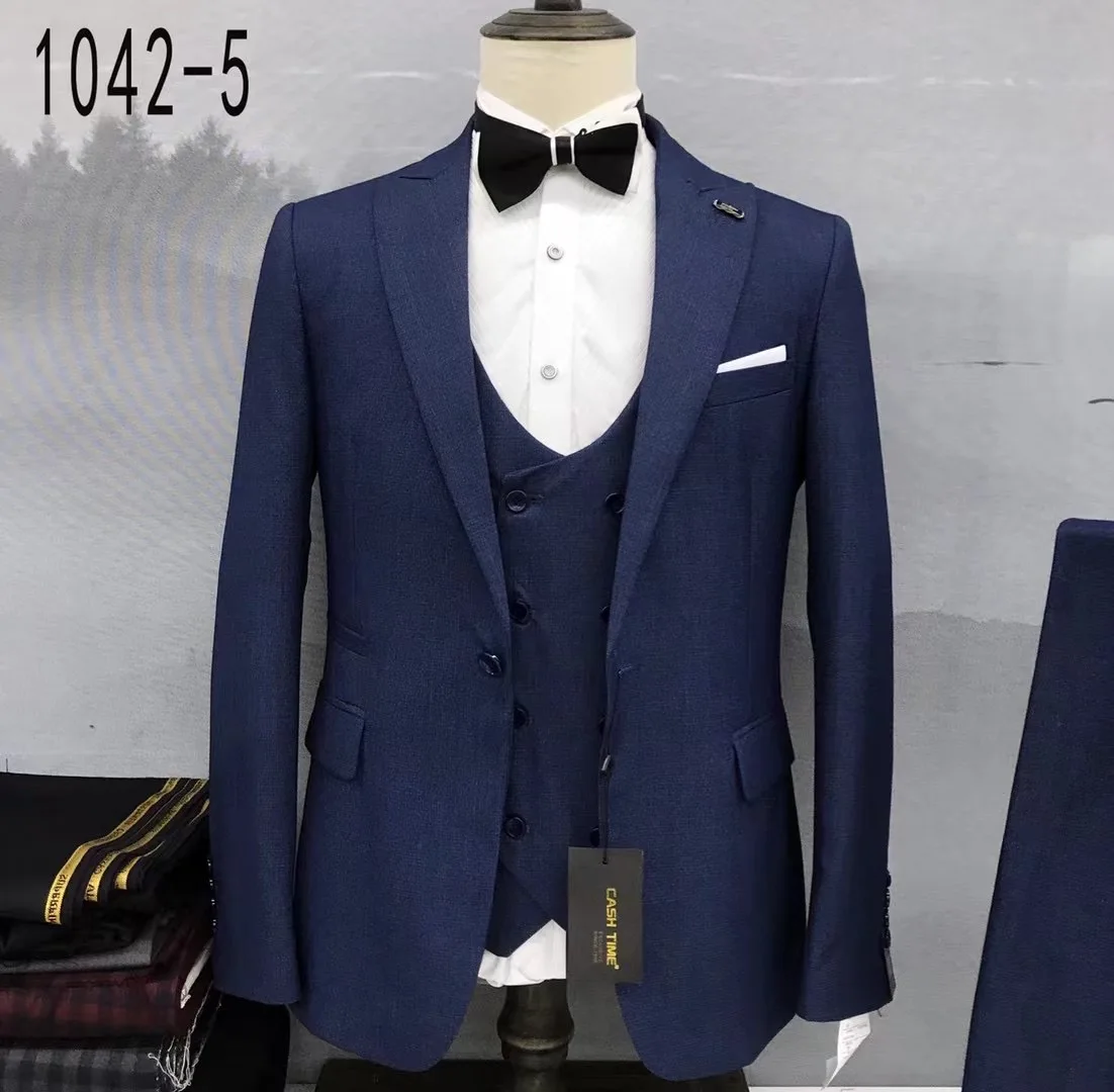 2024 Latest Suits For Men Fashion Slim Fit 3 Pieces Wedding Groom Blazer Vest Pants Set Formal Banquet Luxury Tuxedos For Male