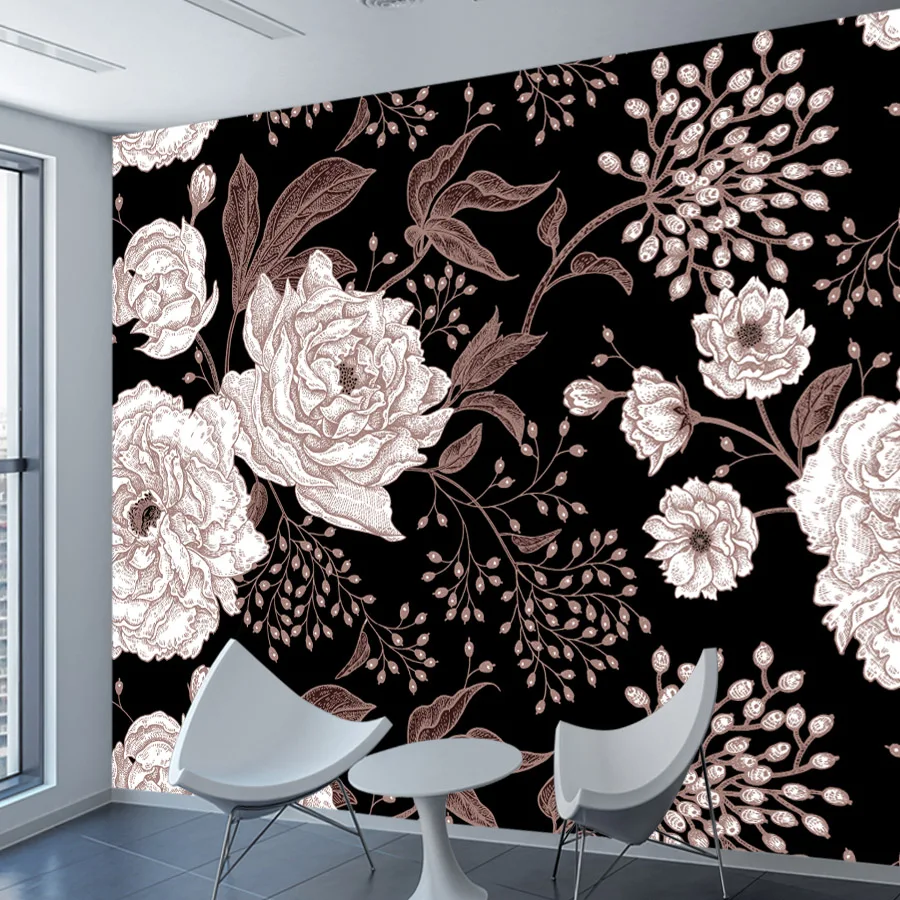 

Peel and Stick Wallpaper Optional for living Room Decoration Bedroom Walls Papers Home Decor Floral Rose Flower Sofa Mural Print