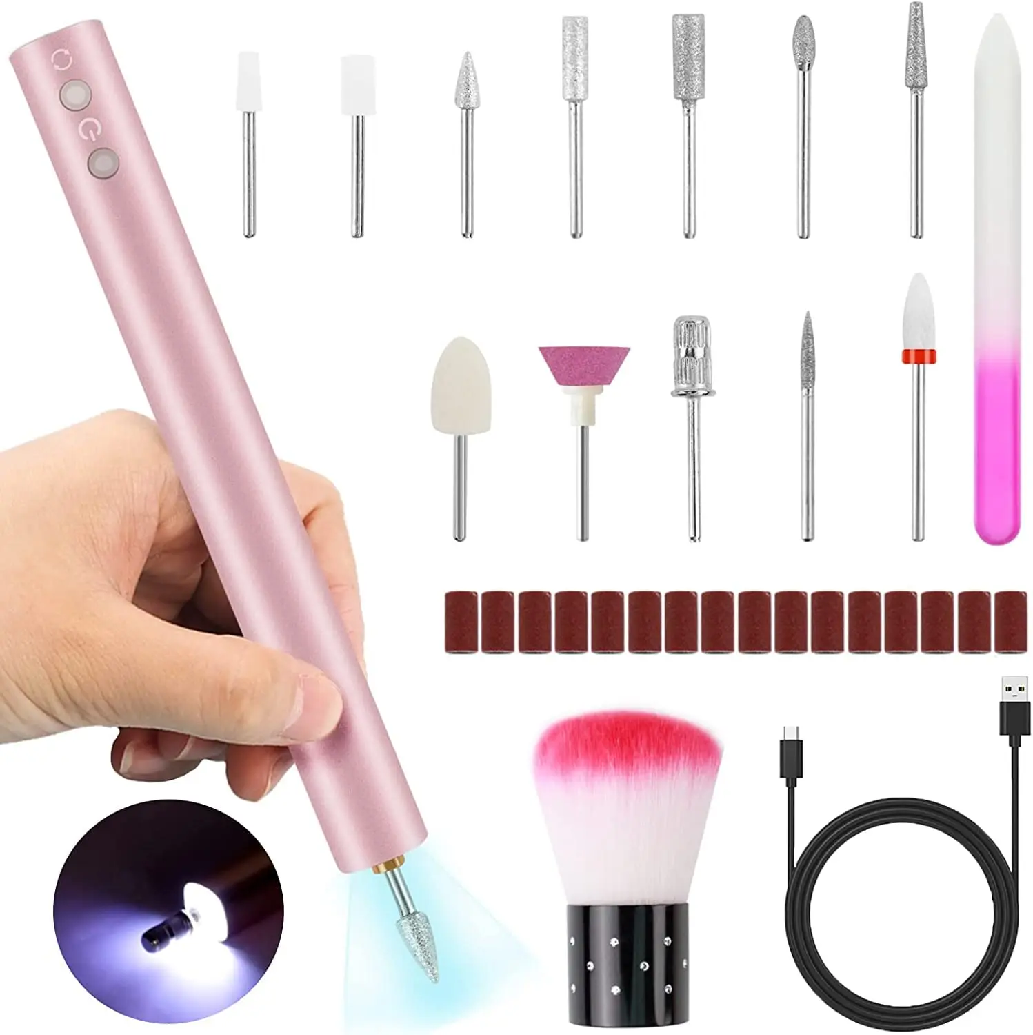 

15000RPM Professional Nail Drill Machine Electric Manicure Milling Cutter Set Nail Files Drill Bits Gel Polish Remover Tools