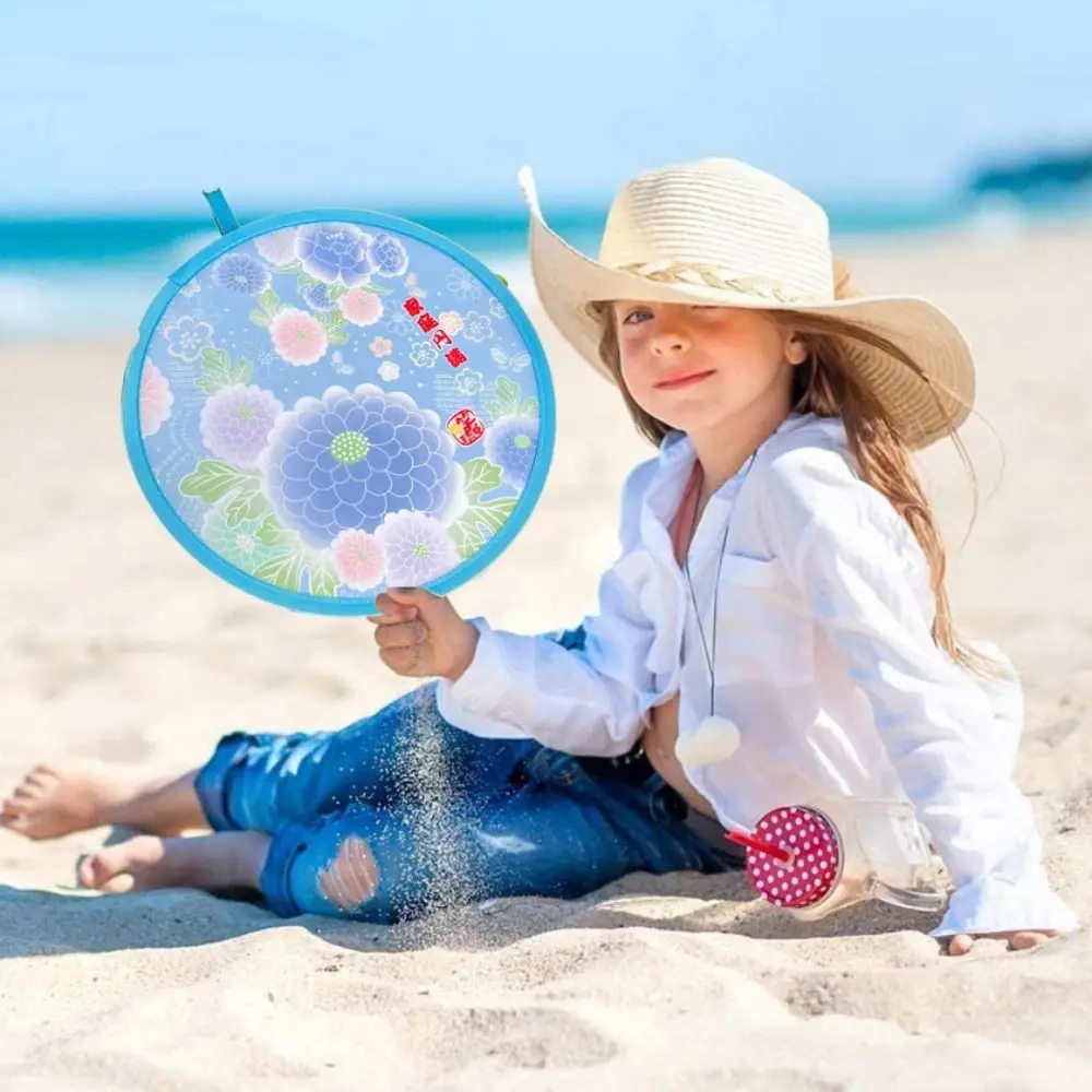 Mini Folding Fan Japanese Style Folding Flying Disk Polyester Random Color Circular Fan Round Memory Steel Wire Hand Fan Lawn