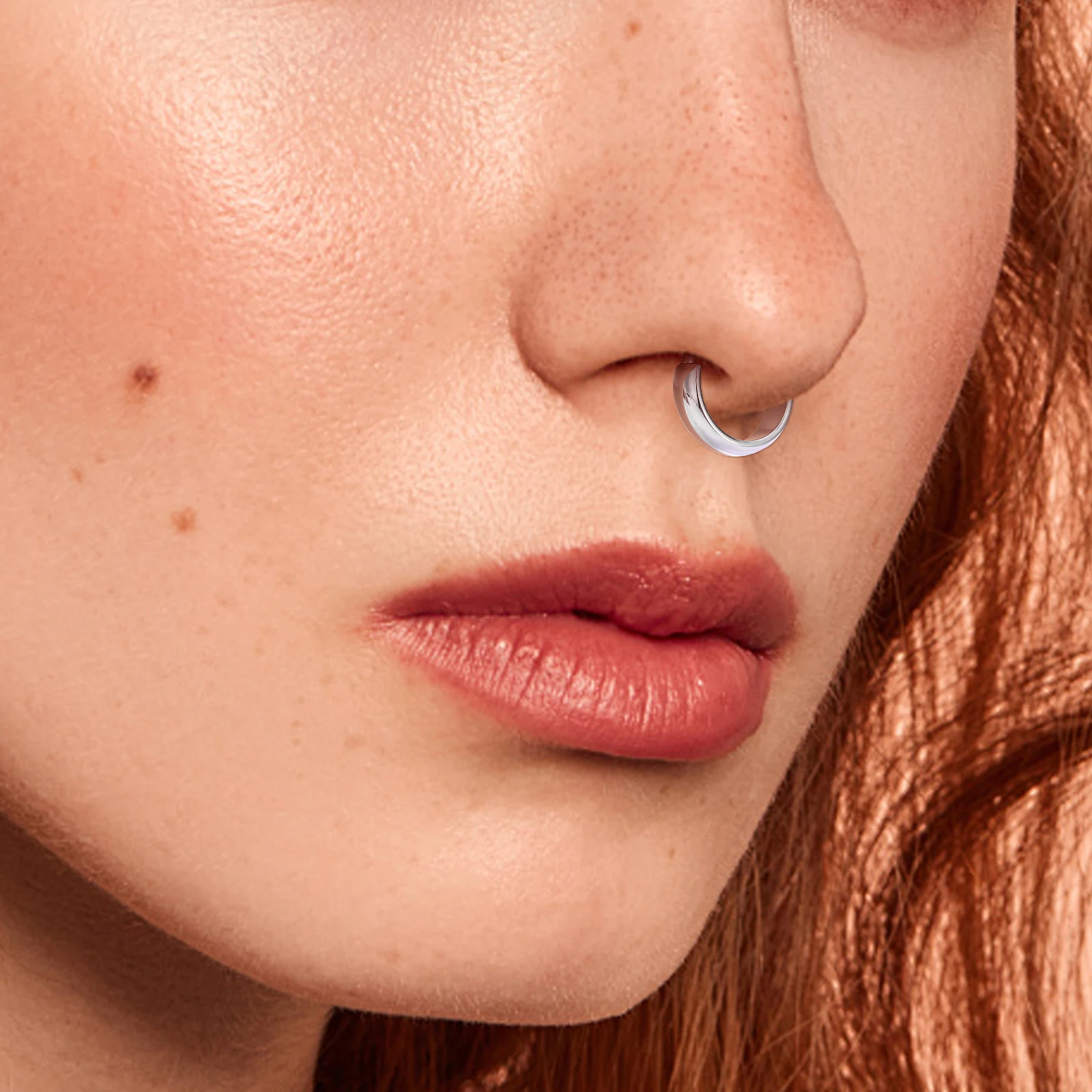 New ASTM G23 Titanium Piercing Widebrimed Septum Hoop Nose Ring Hinged Cartilage Clicker Ear Tragus Helix Earrings Body Jewelry