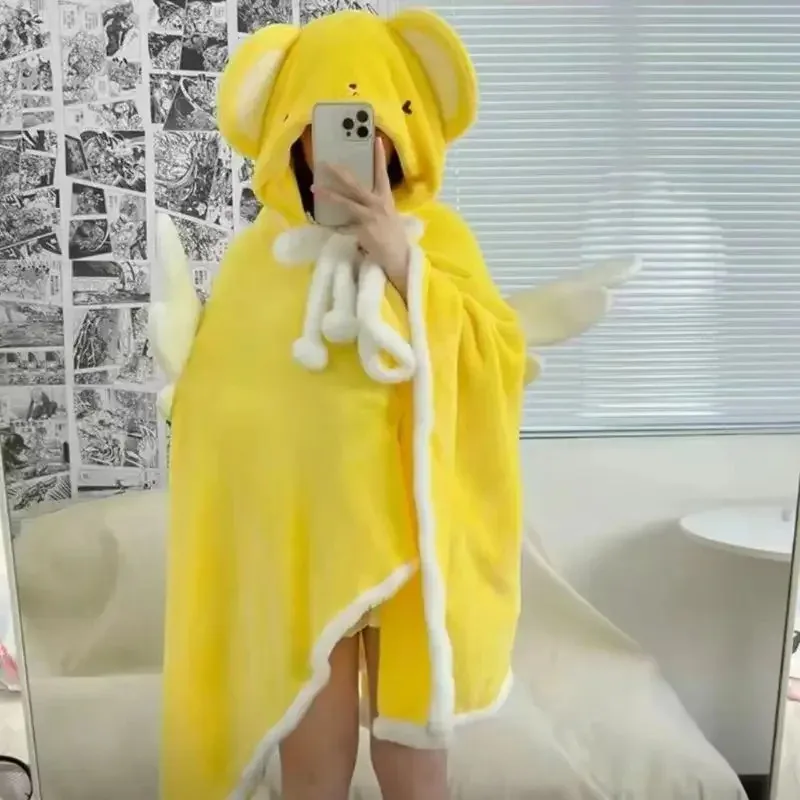 2025 أنيمي بطاقة الآسر ساكورا سيربيروس مقنعين شال القيلولة عباءة الصيف تأثيث المنزل عنبر تكييف الهواء بطانية