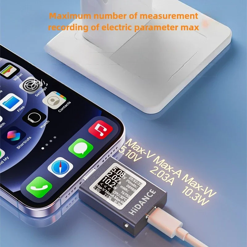 13-in-1 DC 4,5–50 V 0–12 A Multifunktions-Digitalanzeige DC-Spannung Amperemeter Leistungsmesser Typ C Handy-Aufladung PD3.1 Tester