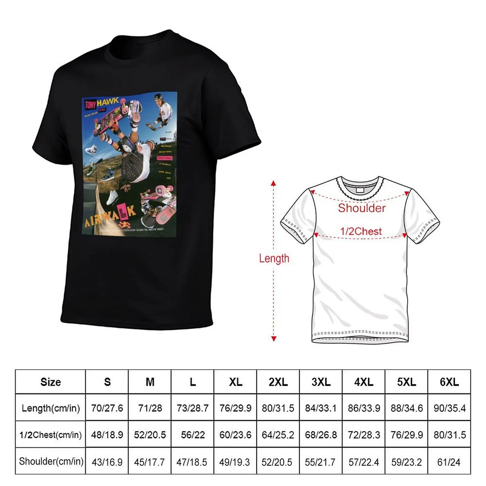 Tony Hawk Skateboard T-Shirt Summer Casual Cotton Tee Oversized Streetwear Tops Vintage Graphic Print Loose Fit Short Sleeve - view 5