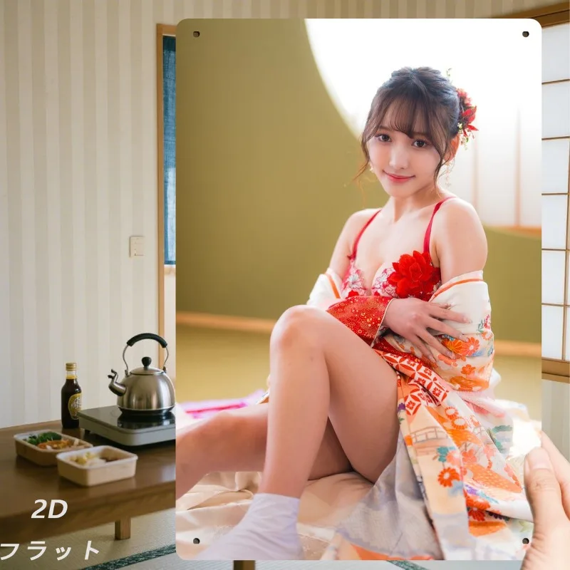 

2D Flat, 1pc Wall-Mounted Retro Metal Sign With Text & Female Figure - 8"x12" (20x30cm) Iron Vintage Decoration For Home, Bar, C