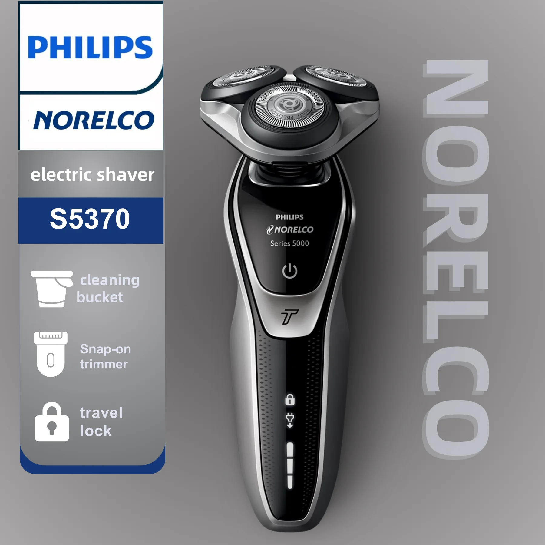 

Philips Norelco Electric Shaver S5370, Wet & Dry, Electric Rotation Shaver For Men