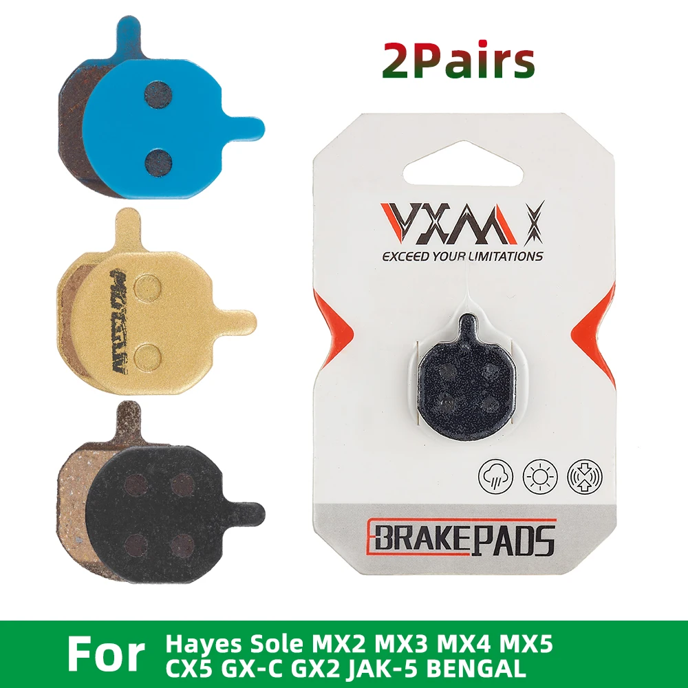 

2 Pair Bicycle Disc Brake Pads For Hayes Sole MX2 MX3 MX4 MX5 CX5 GX-C GX2 JAK-5 BENGAL Resin/Copper MTB Cycling Accessories