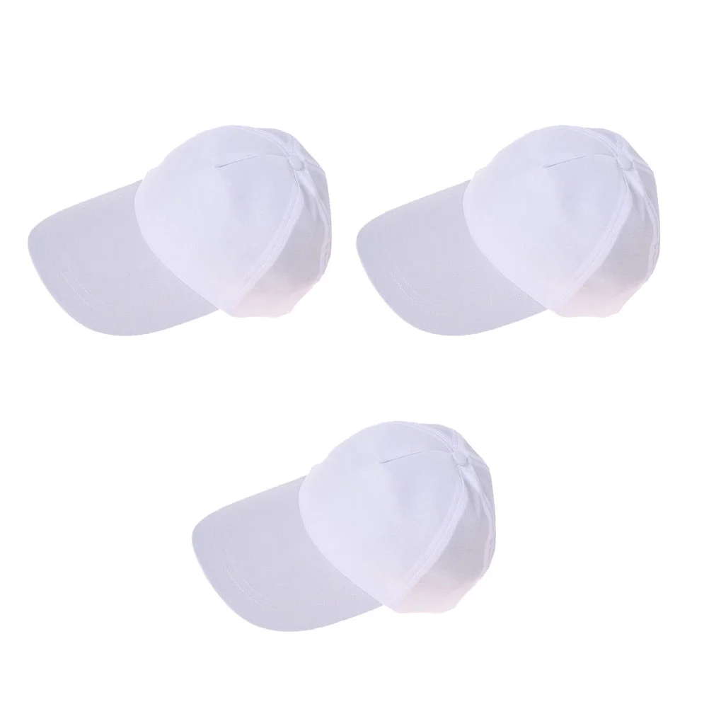 

3 Pcs Hand Painted Hat Baseball Cap DIY Painting Outdoor Hats Adjustable Caps Driver Blank Peak Unisex Toddler