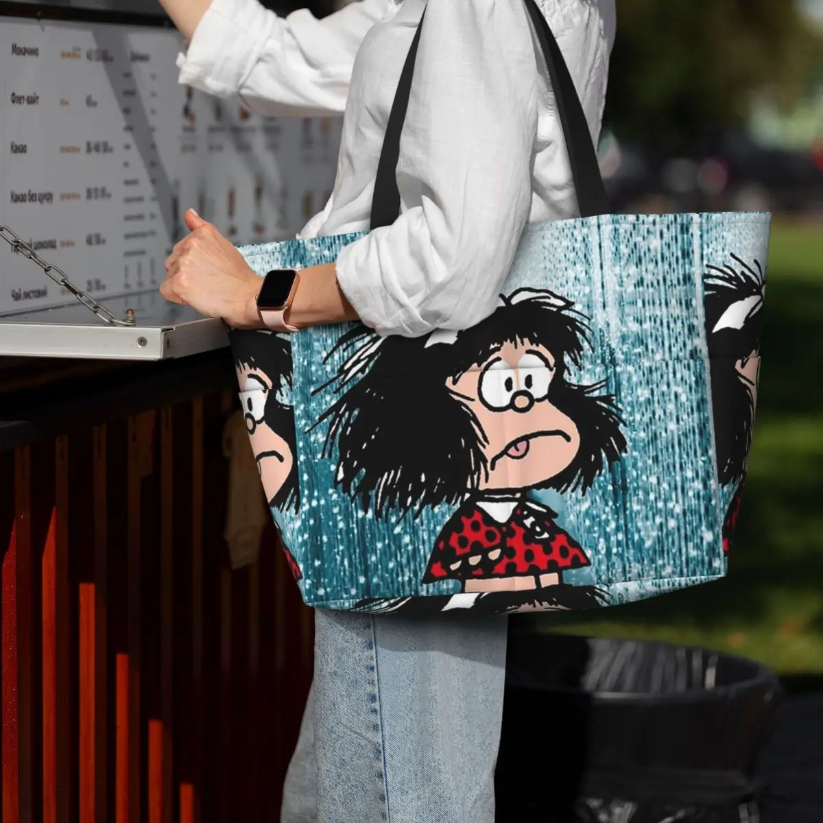Mafalda Borsa tote da spiaggia carina Sport Palestra Yoga Borsone Borsa tote grande Borsa da viaggio da donna Borsa fitness