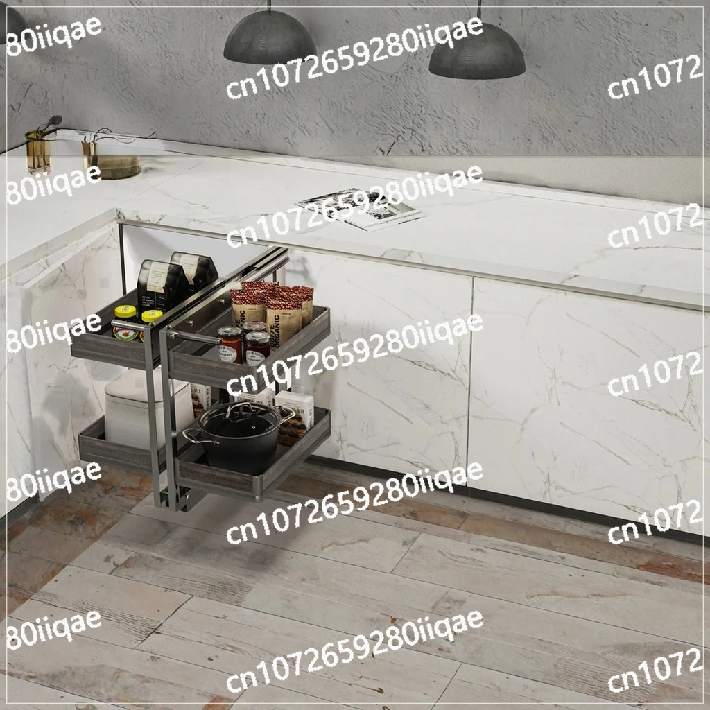 

Современный кухонный шкаф из нержавеющей стали Lazy Susan с мягким закрыванием, выдвижной глухой поднос, волшебная угловая корзина для шкафов