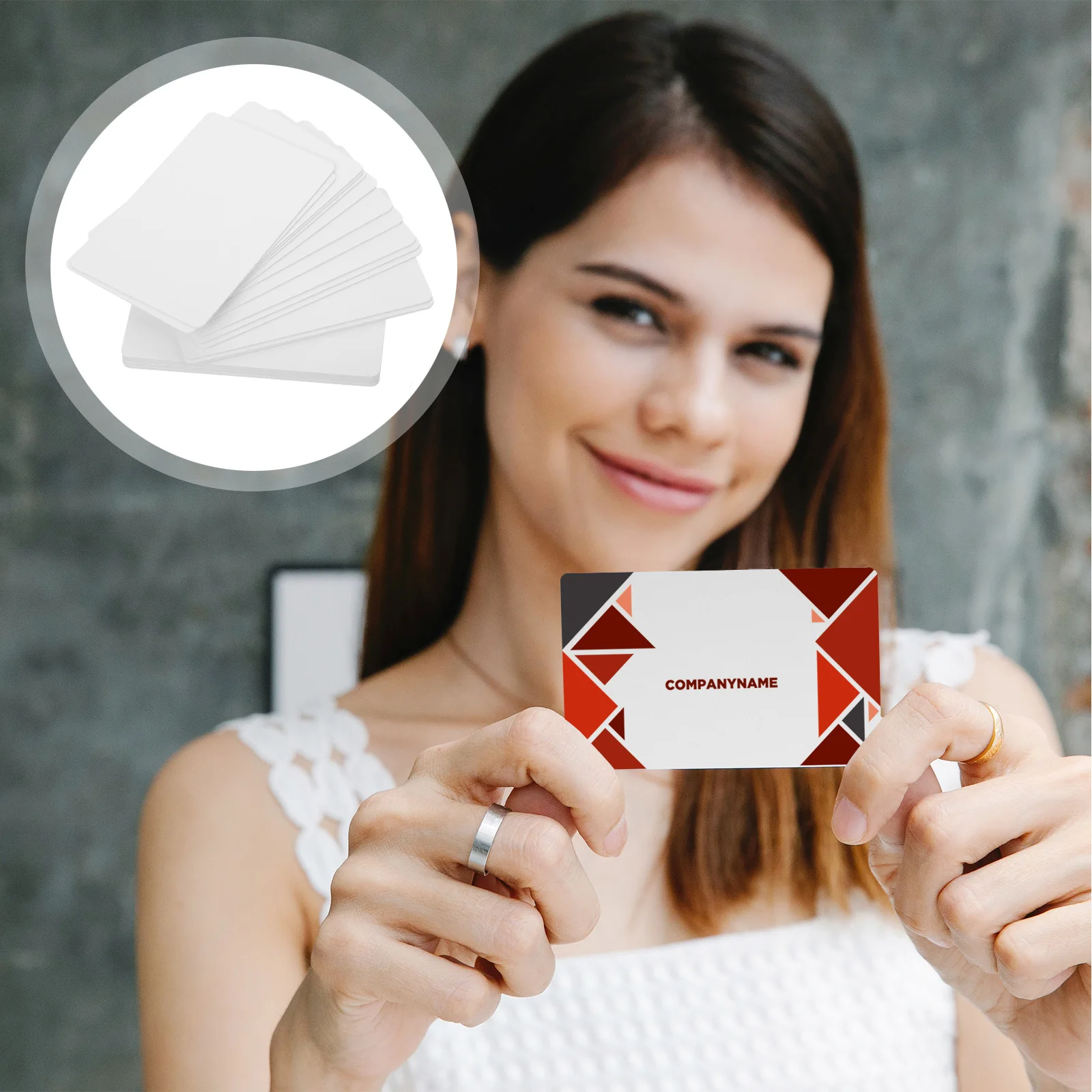 20 Pcs Print White Card Blank Pvc Badge Cards Control Badges Library Identification Business